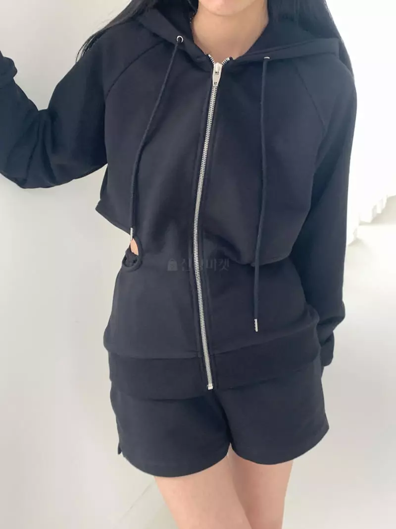Feffer - Korean Women Fashion - #womensfashion - Cut Out Hoody Zip up - 3