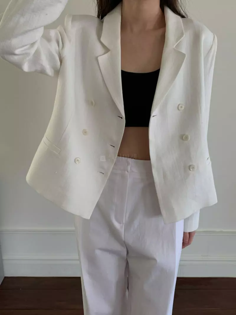 Ff - Korean Women Fashion - #momslook - Double Linen Jacket - 2