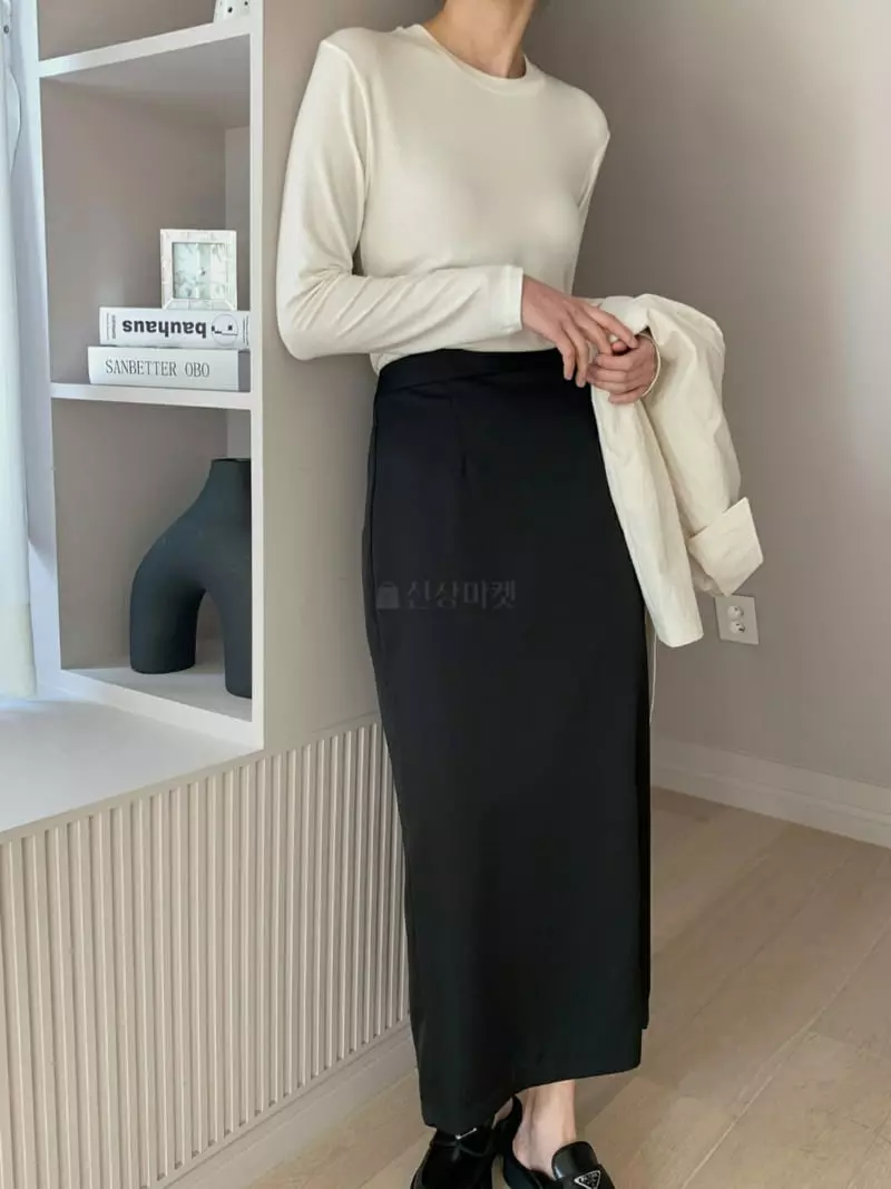 Ff - Korean Women Fashion - #momslook - Low Satin Skirt