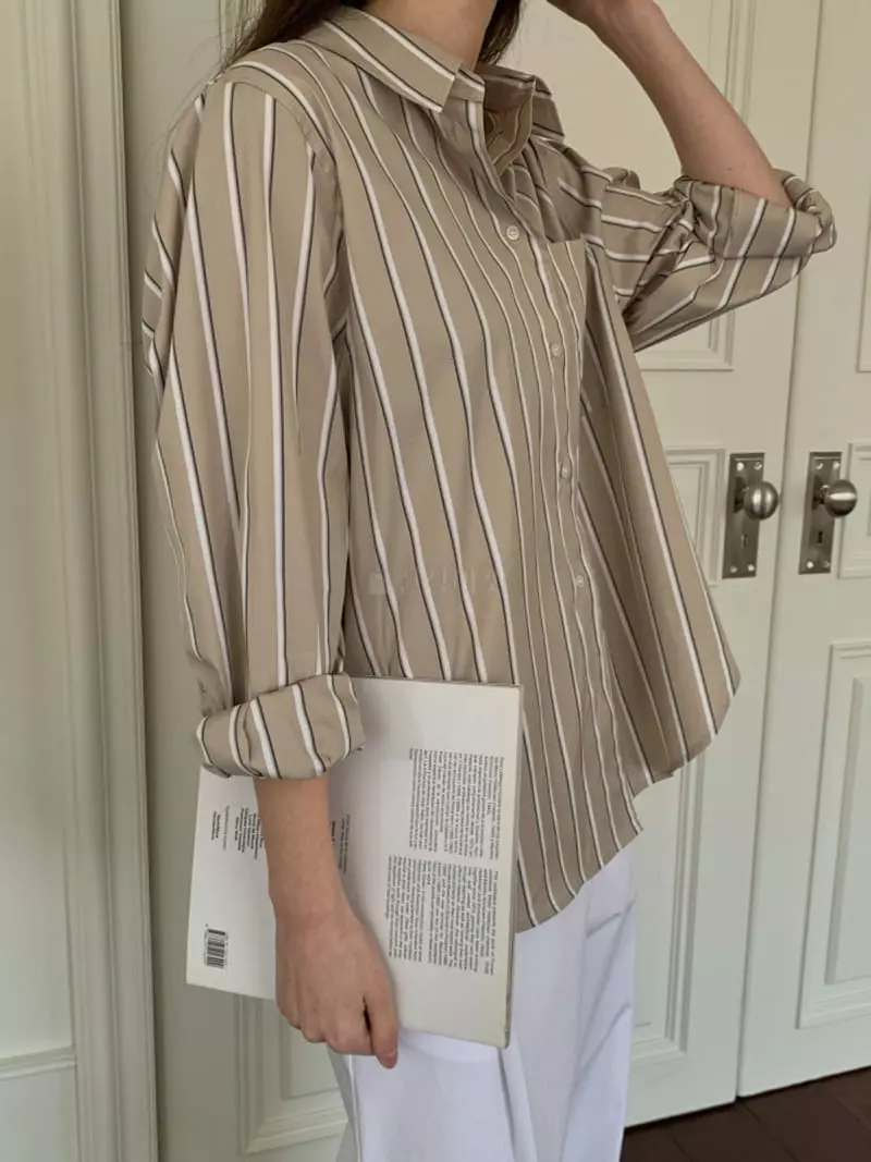 Ff - Korean Women Fashion - #momslook - Vintz Stripe Shirt - 2