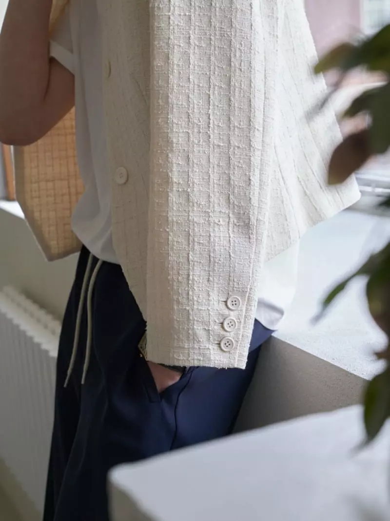 Ff - Korean Women Fashion - #momslook - Sand Tweed Jacket - 2
