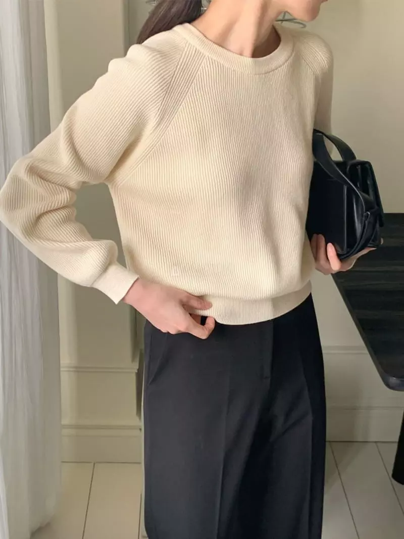 Ff - Korean Women Fashion - #momslook - Nizu Cotton Knit Tee - 2