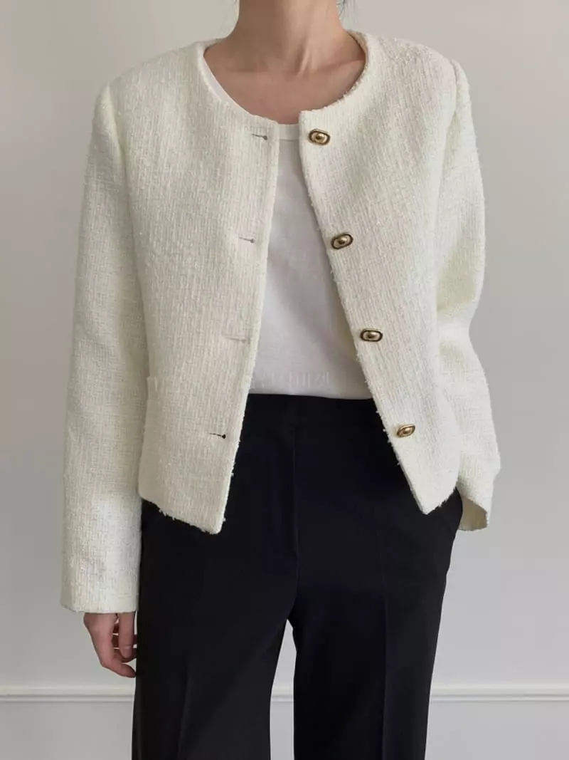 Ff - Korean Women Fashion - #romanticstyle - Momo Tweed Jacket - 2