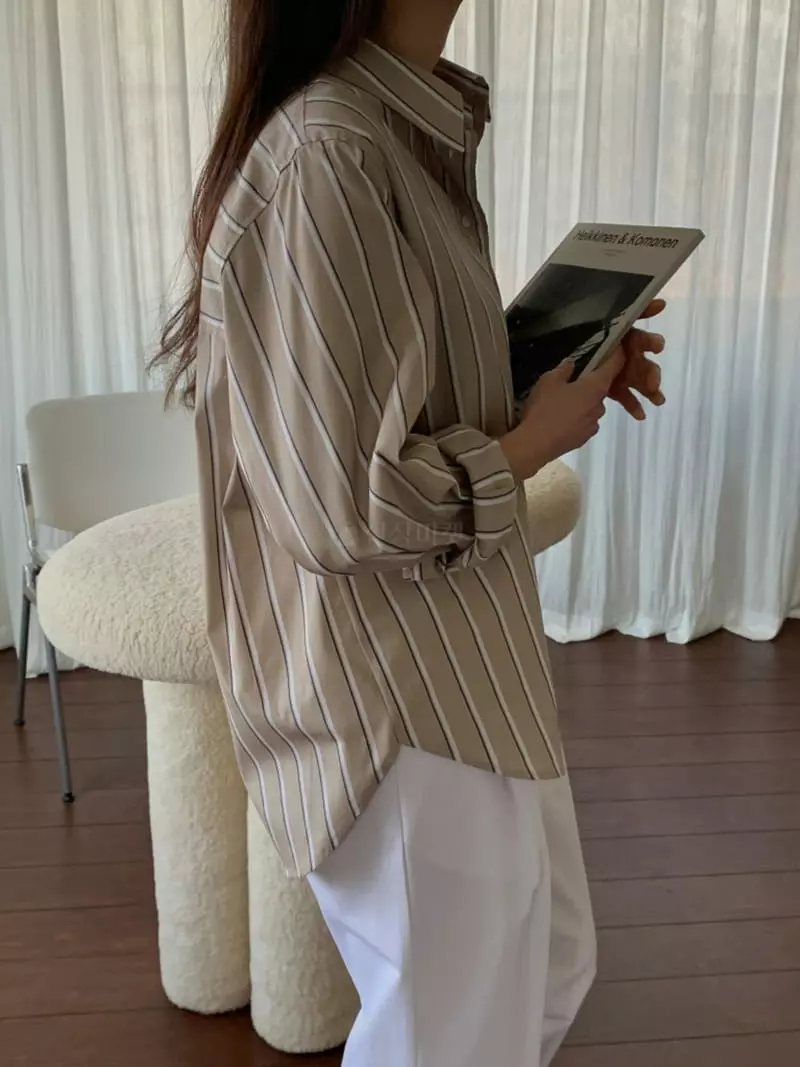 Ff - Korean Women Fashion - #momslook - Vintz Stripe Shirt - 4