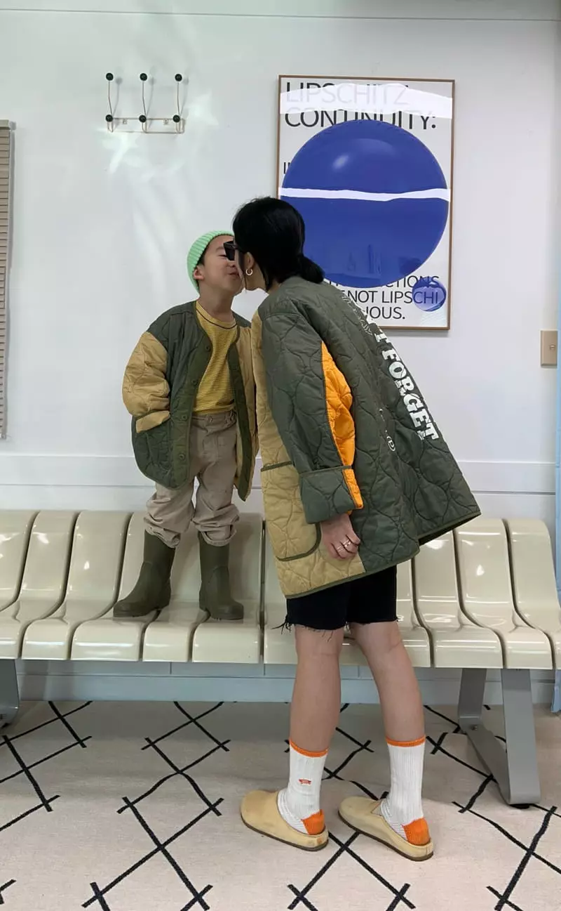 Fine Studio - Korean Children Fashion - #childofig - Color Quilitng Jacket with Mom - 8