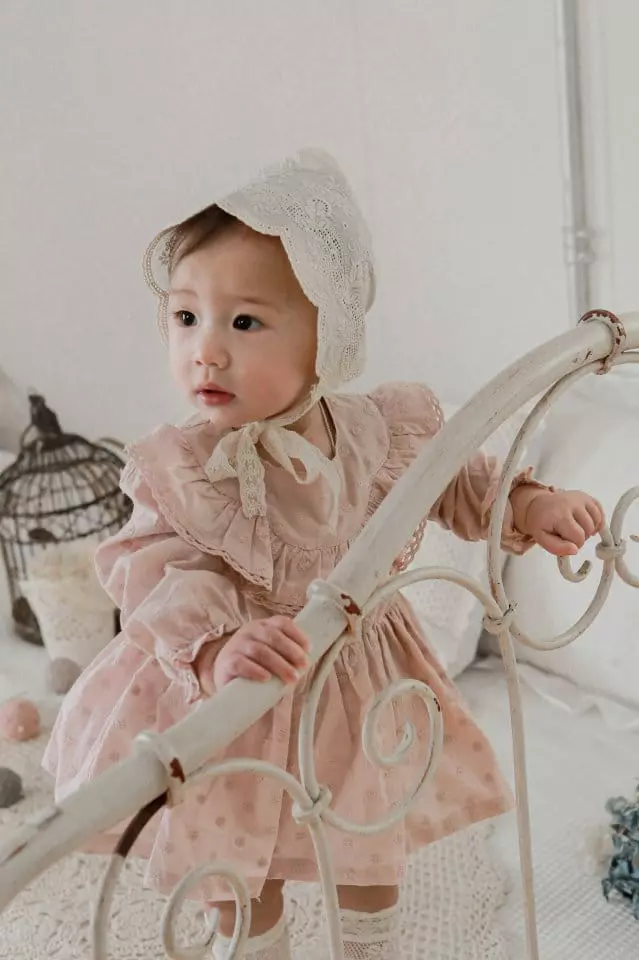 Flo - Korean Baby Fashion - #onlinebabyshop - Roha Bonnet Ivory - 4