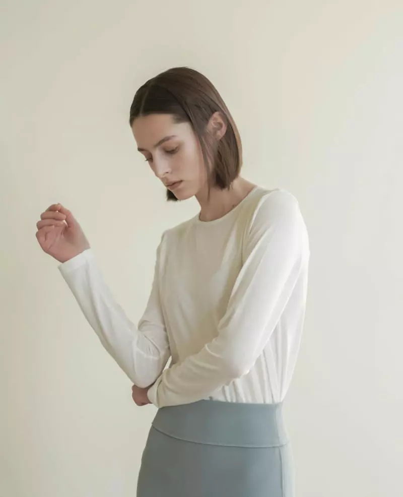Floaty - Korean Women Fashion - #momslook - Tencel Cotton Round Tee