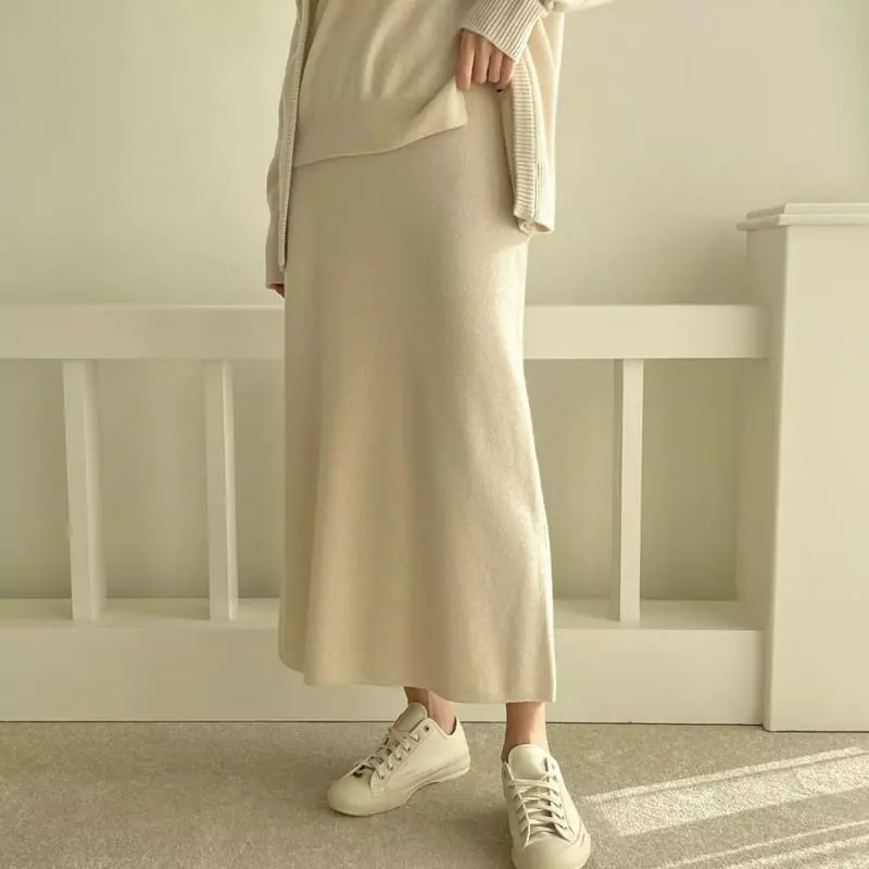 Floaty - Korean Women Fashion - #momslook - Mir Knit Long Skirt - 6