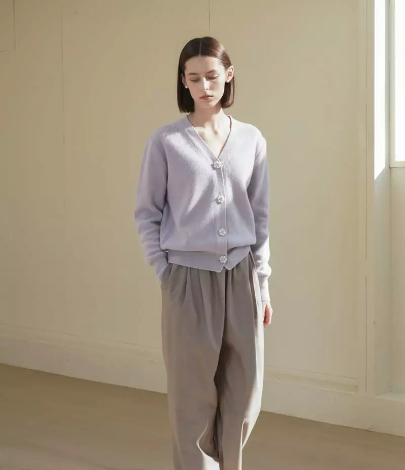 Floaty - Korean Women Fashion - #romanticstyle - Flower Button Knit Cardigan - 6