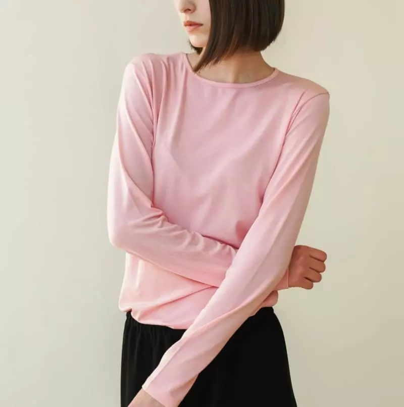 Floaty - Korean Women Fashion - #shopsmall - Tencel Cotton Round Tee - 10