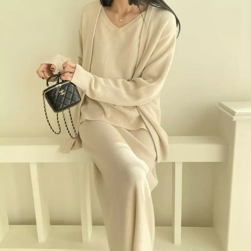 Floaty - Korean Women Fashion - #shopsmall - Mir Knit Long Skirt - 3