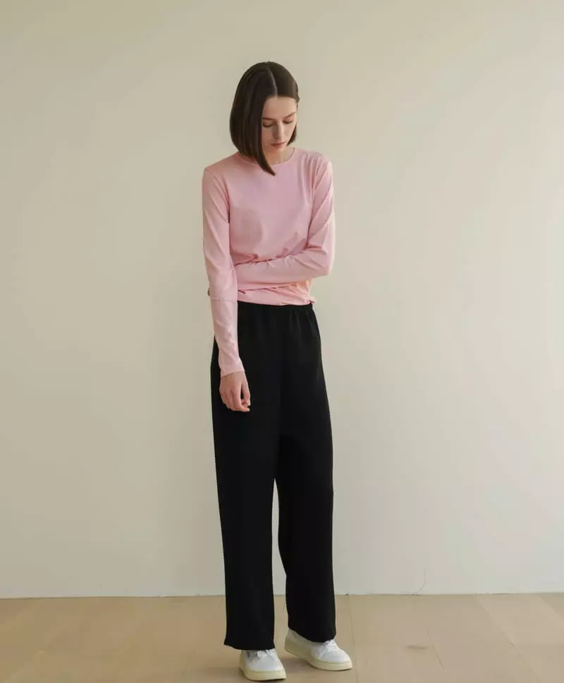 Floaty - Korean Women Fashion - #thatsdarling - Tencel Cotton Round Tee - 11
