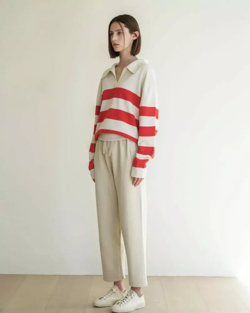 Floaty - Korean Women Fashion - #thatsdarling - Odd Collar Knit Tee - 10