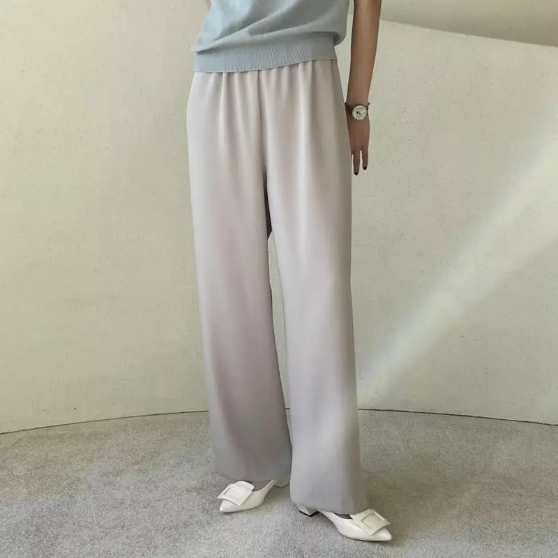 Floaty - Korean Women Fashion - #thatsdarling - Mono Wide Banding Pants - 5