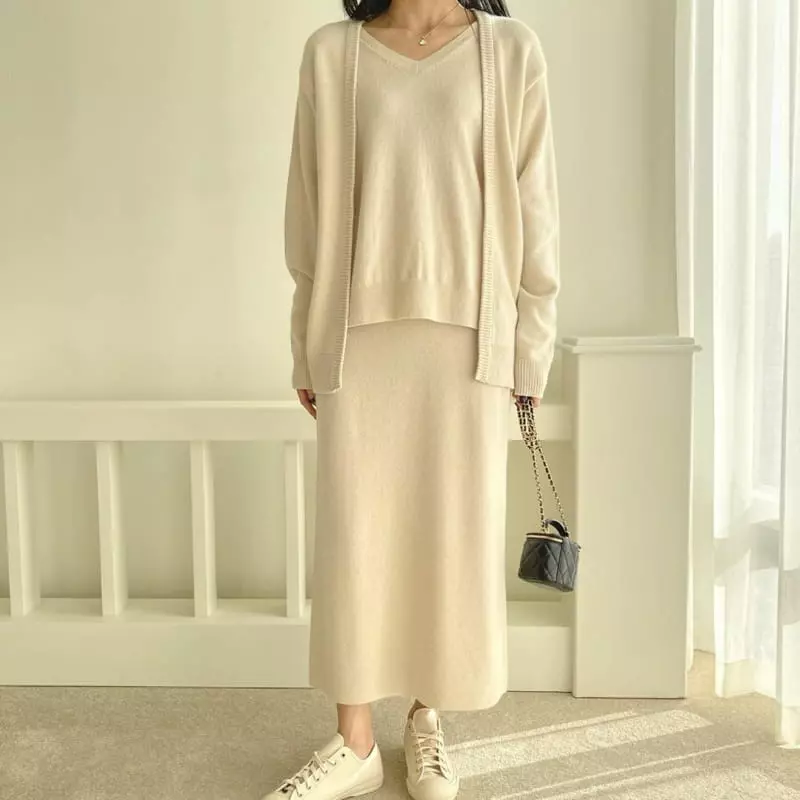 Floaty - Korean Women Fashion - #shopsmall - Mir Knit Long Skirt - 4