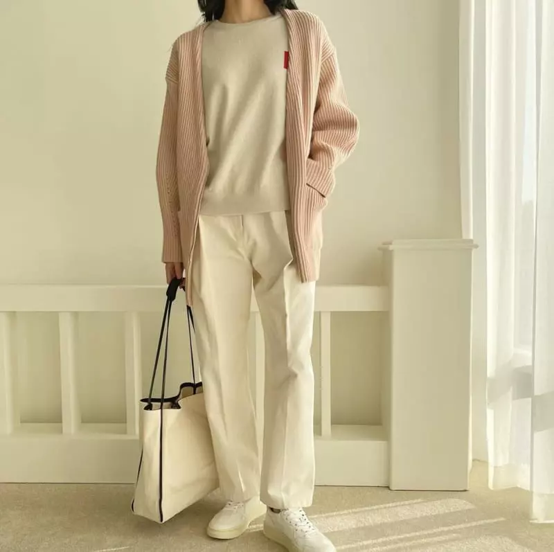 Floaty - Korean Women Fashion - #thatsdarling - Poby No Collar Zip-Up Knit Cardigan - 3
