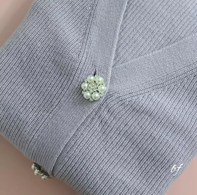Floaty - Korean Women Fashion - #thelittlethings - Flower Button Knit Cardigan - 9