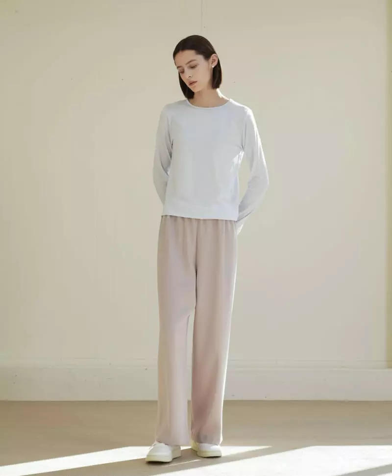 Floaty - Korean Women Fashion - #vintagekidsstyle - Tencel Cotton Round Tee - 6