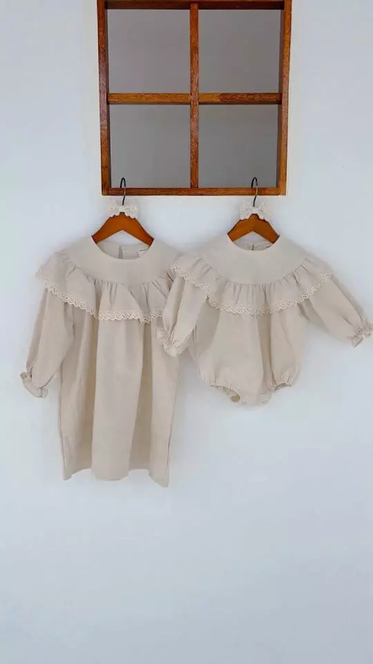 Flower J - Korean Baby Fashion - #babyboutiqueclothing - Natural Bodysuit - 4