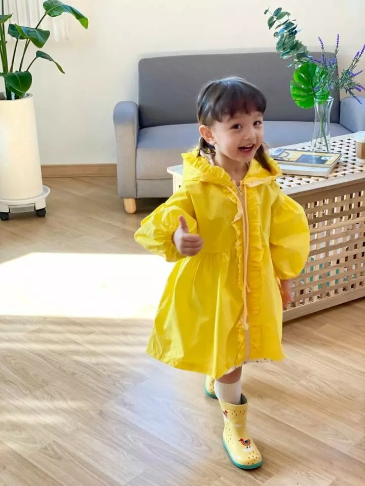 Flower J - Korean Children Fashion - #Kfashion4kids - Big Ribbon Raincoat