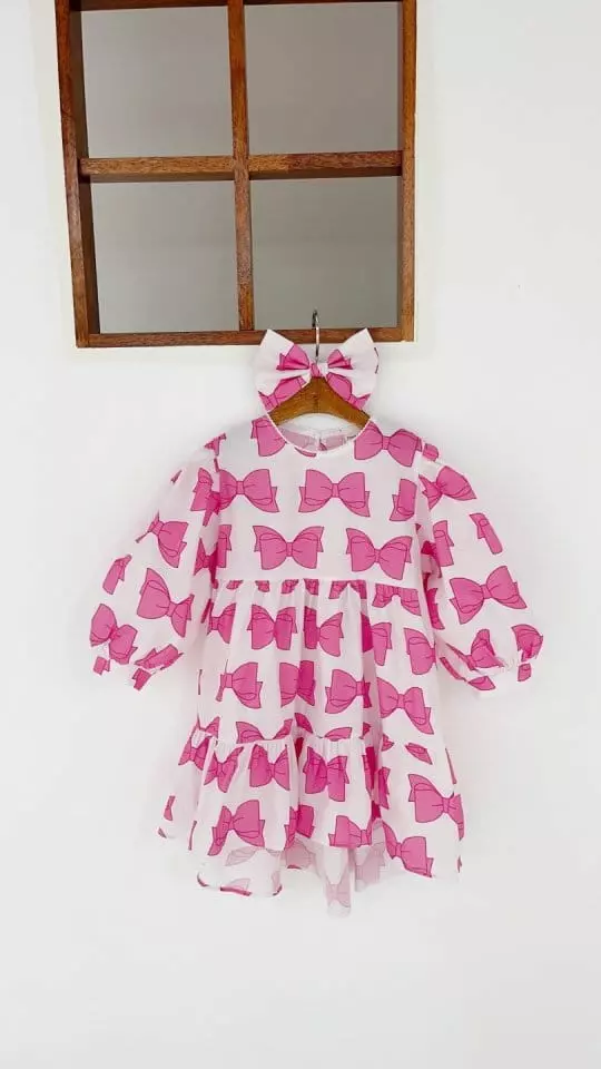 Flower J - Korean Children Fashion - #childrensboutique - Big Ribbon One-piece - 2