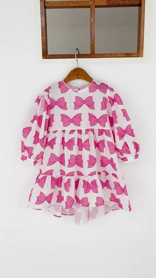 Flower J - Korean Children Fashion - #designkidswear - Big Ribbon One-piece - 3