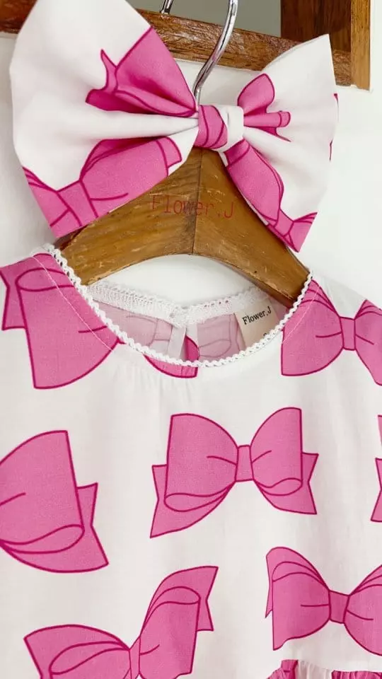 Flower J - Korean Children Fashion - #kidzfashiontrend - Big Ribbon One-piece - 8
