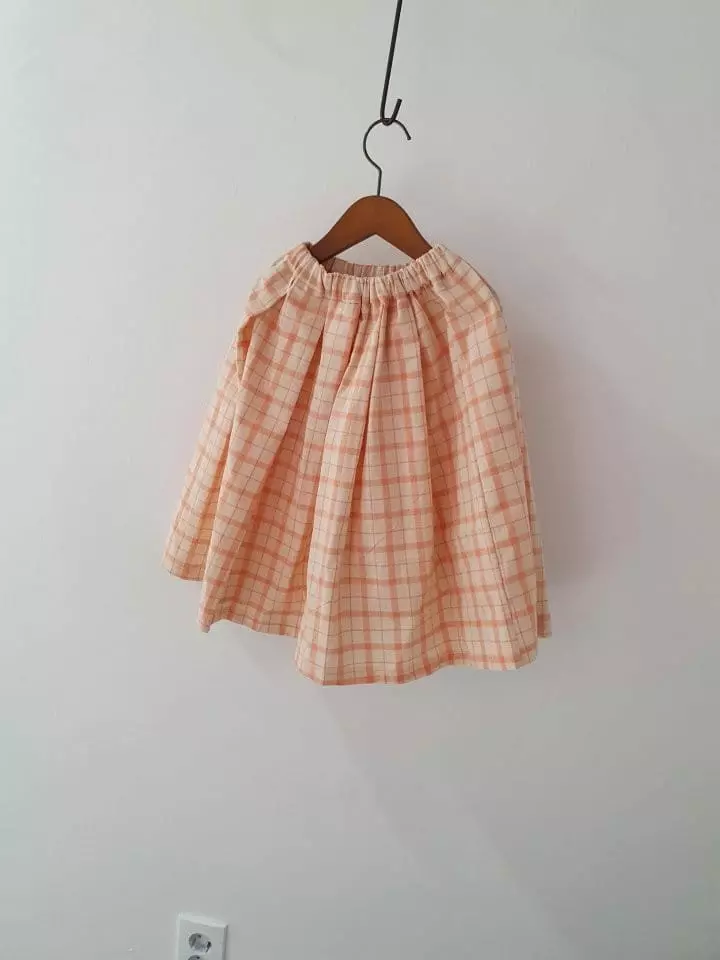 Flower J - Korean Children Fashion - #littlefashionista - Check Long Skirt