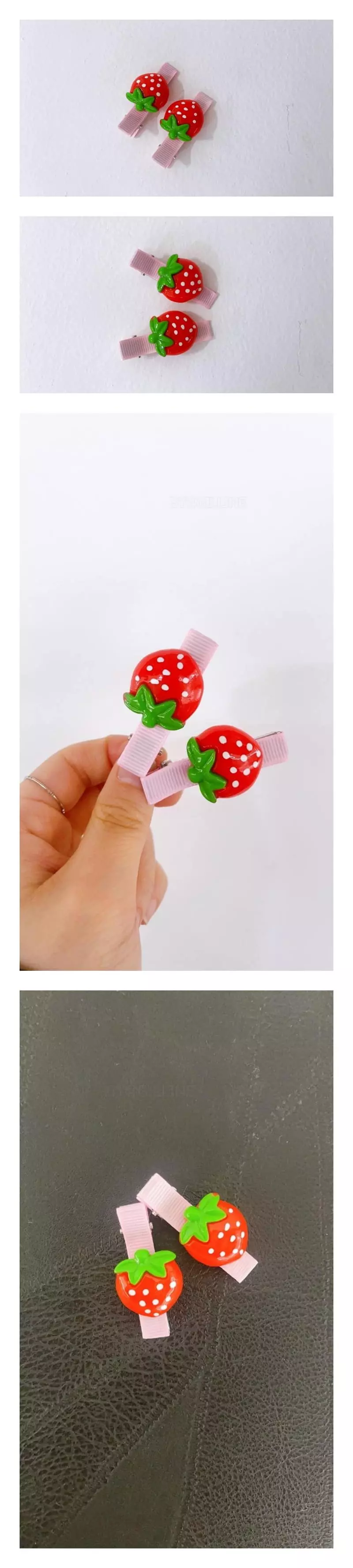 Flower J - Korean Children Fashion - #magicofchildhood - Strawberry Hairpin