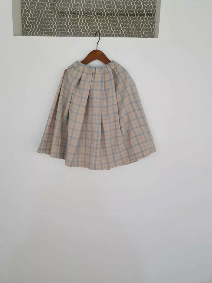 Flower J - Korean Children Fashion - #minifashionista - Check Long Skirt - 3