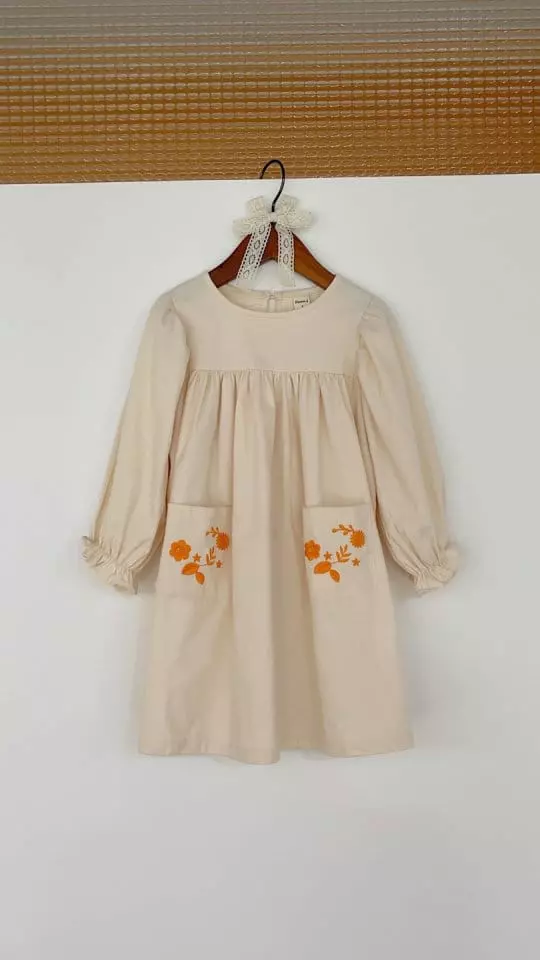 Flower J - Korean Children Fashion - #prettylittlegirls - Pocket Embroidery One-piece