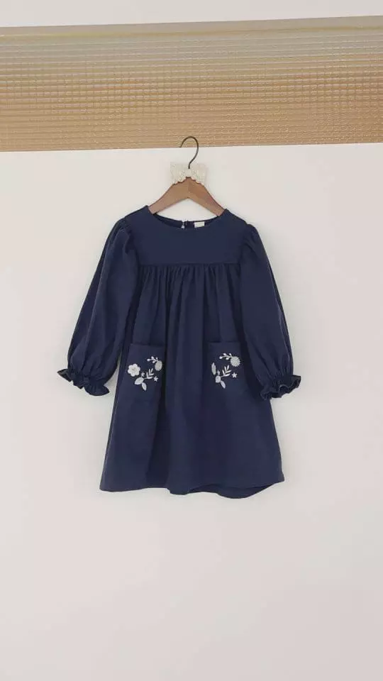 Flower J - Korean Children Fashion - #todddlerfashion - Pocket Embroidery One-piece - 2