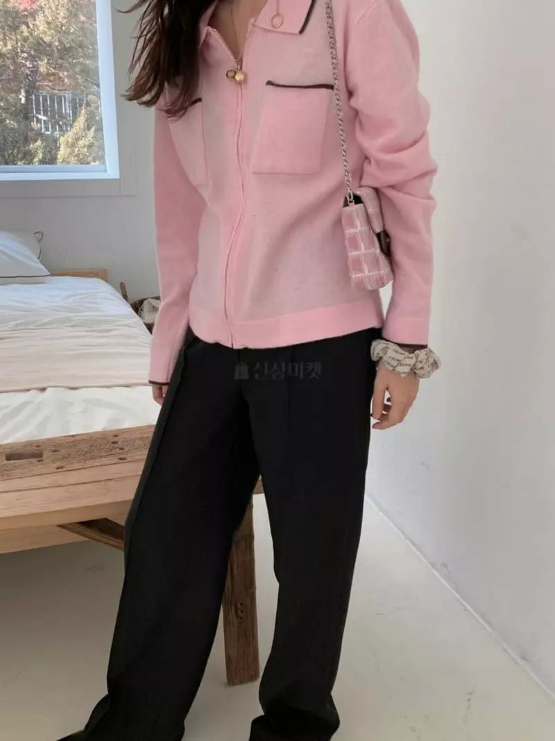 Fre - Korean Women Fashion - #momslook - Coloring Zip-up Knit - 2
