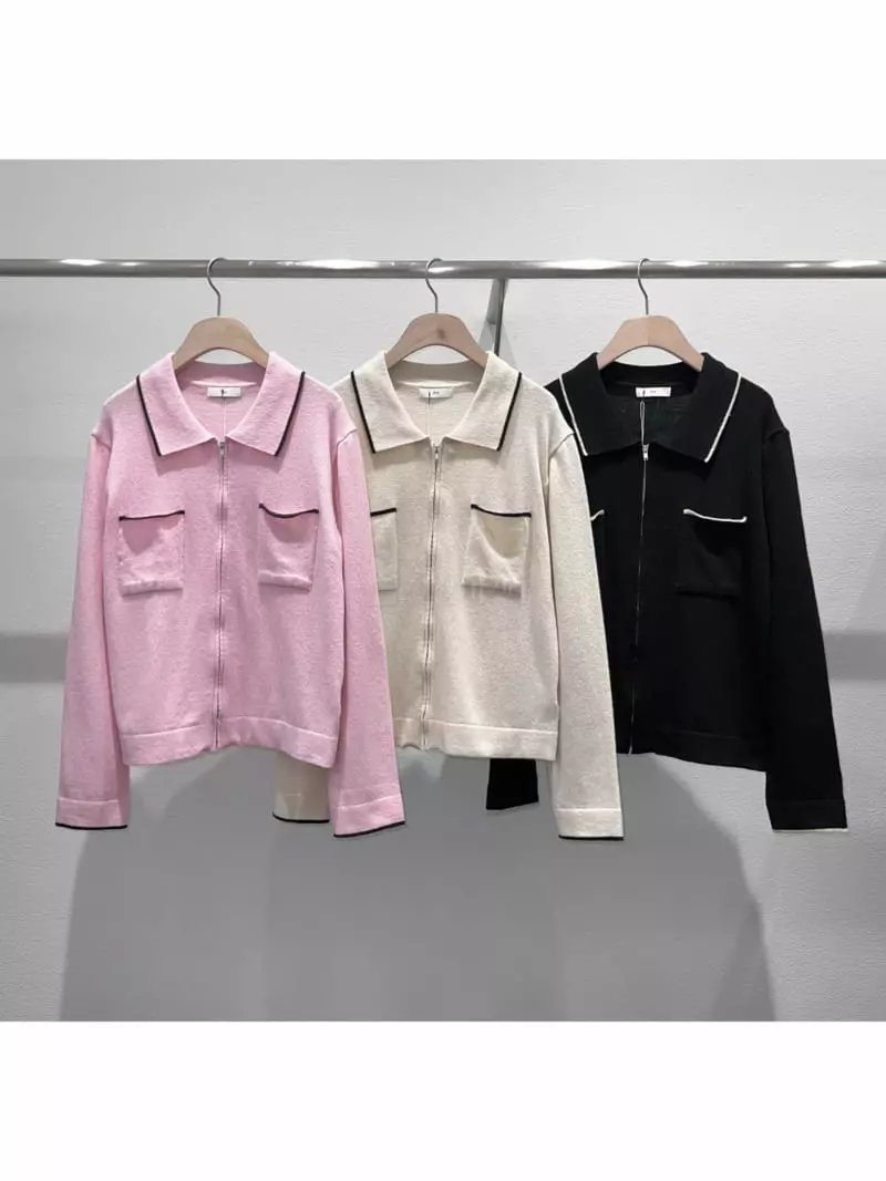 Fre - Korean Women Fashion - #womensfashion - Coloring Zip-up Knit - 4