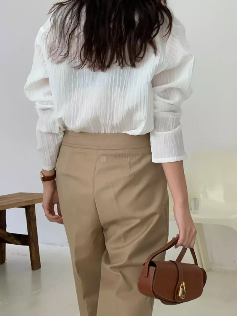 Fre - Korean Women Fashion - #momslook - V Shirring Blouse - 3