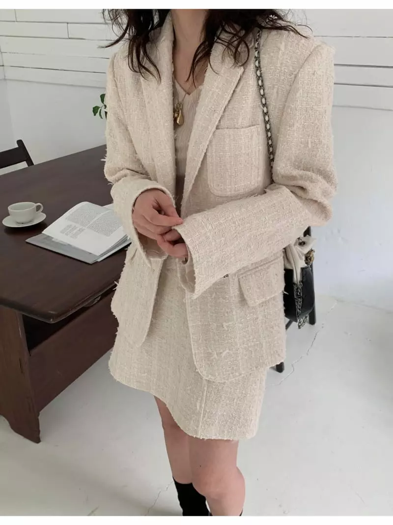 Fre - Korean Women Fashion - #momslook - Tweed Jacket