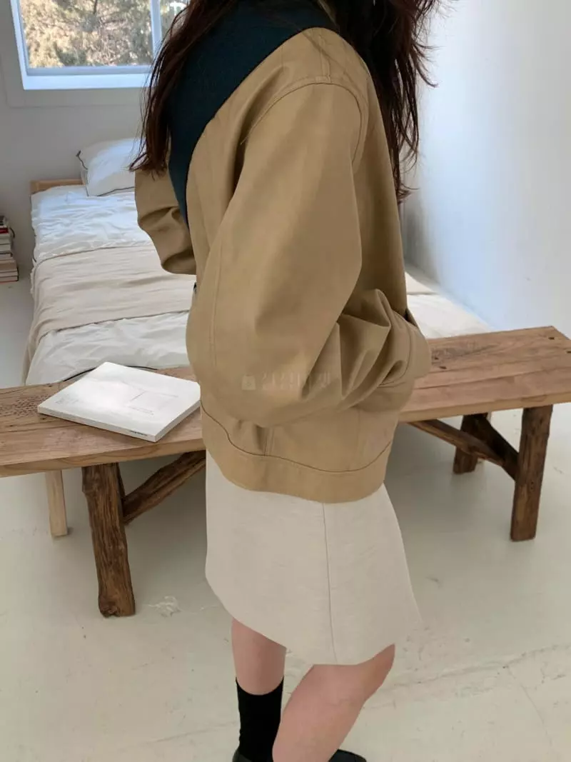Fre - Korean Women Fashion - #vintageinspired - Leather Zip-up Jacket - 3