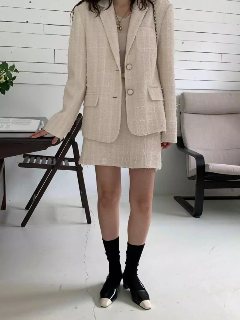 Fre - Korean Women Fashion - #womensfashion - Tweed Jacket - 2