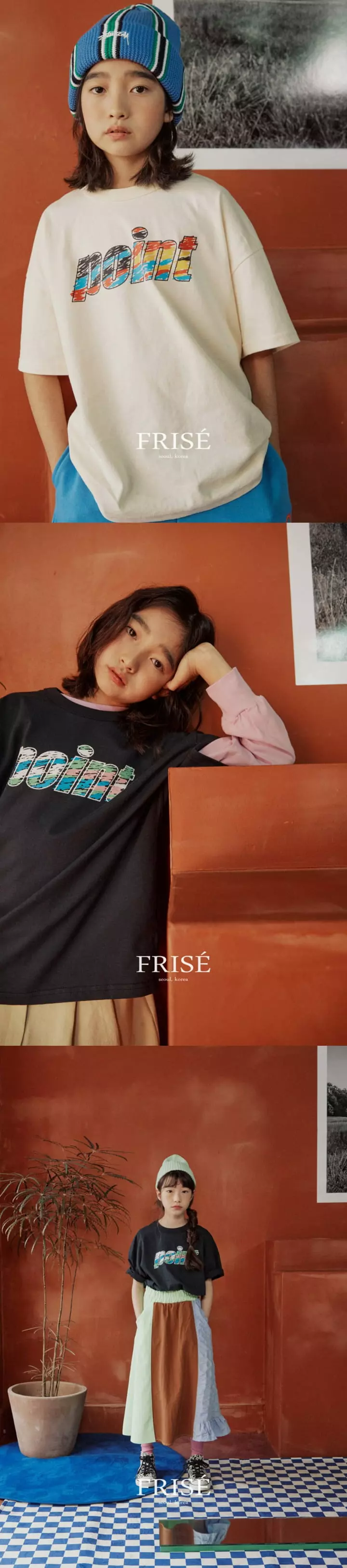 Frise - Korean Children Fashion - #kidsstore - Point Short Sleeves Tee with mom - 2