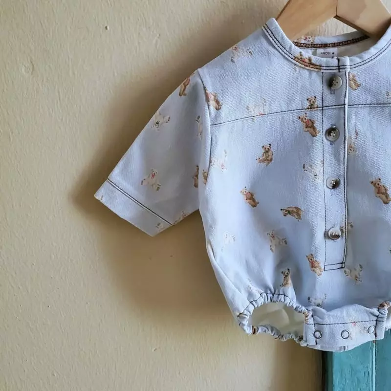From J - Korean Baby Fashion - #onlinebabyshop - Teddy Bear Bodysuit - 4