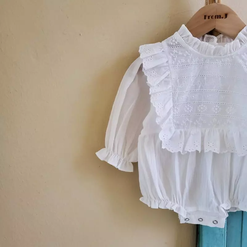 From J - Korean Baby Fashion - #babyboutique - Eba Lace Bodysuit - 3