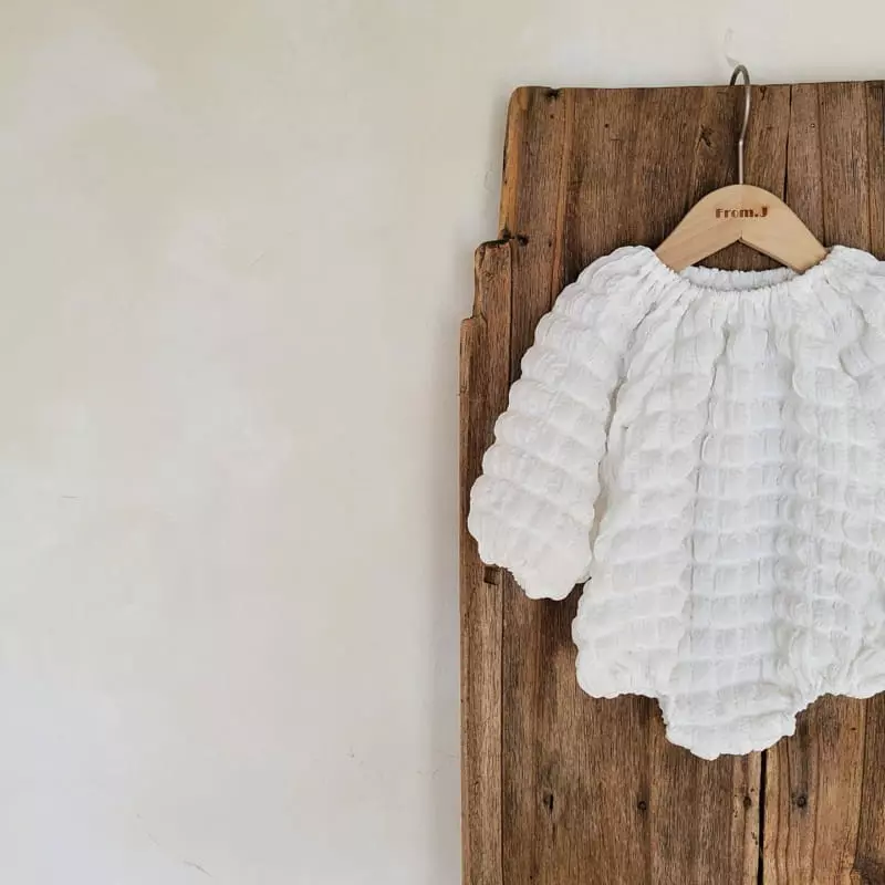 From J - Korean Baby Fashion - #babyboutiqueclothing - Waffle Bodysuit with Bonnet - 3