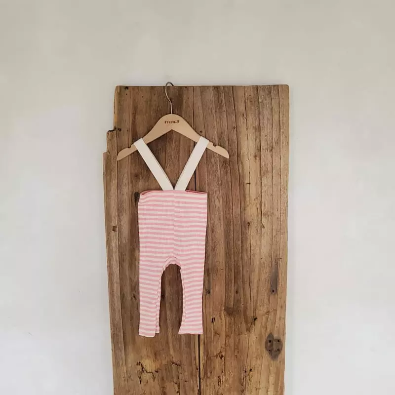 From J - Korean Baby Fashion - #babyboutiqueclothing - Stripes Dungarees Leggings - 8