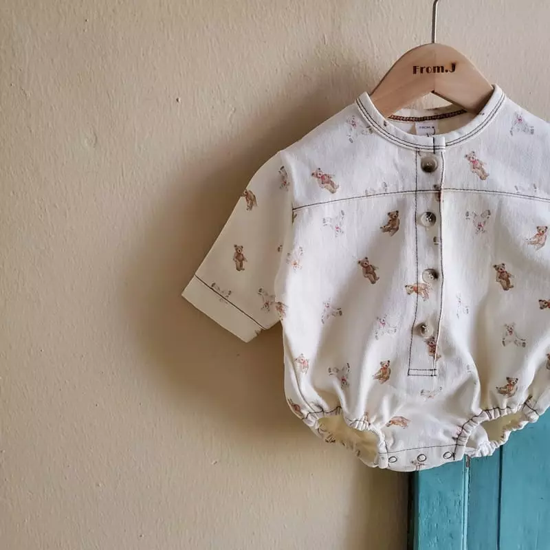 From J - Korean Baby Fashion - #babyclothing - Teddy Bear Bodysuit - 7