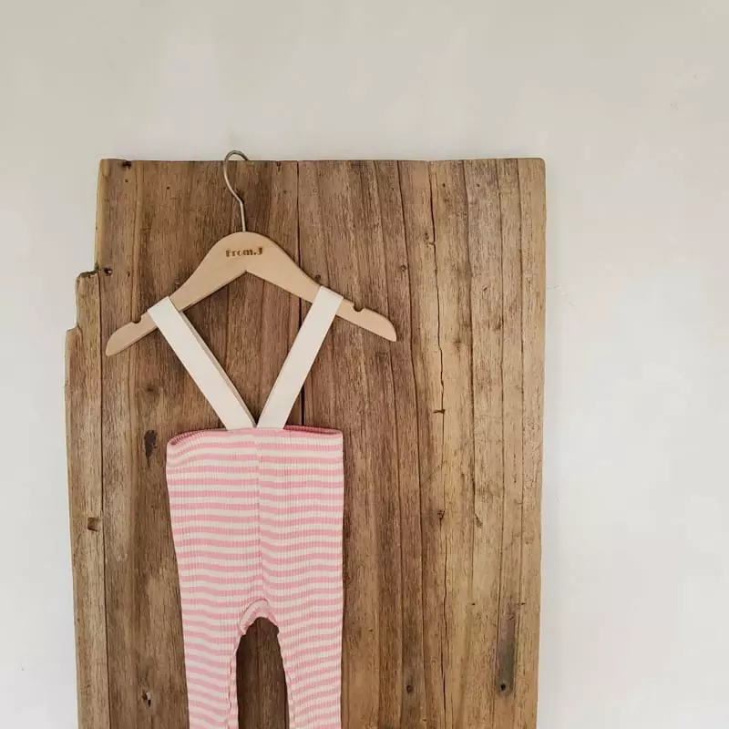 From J - Korean Baby Fashion - #babyclothing - Stripes Dungarees Leggings - 9