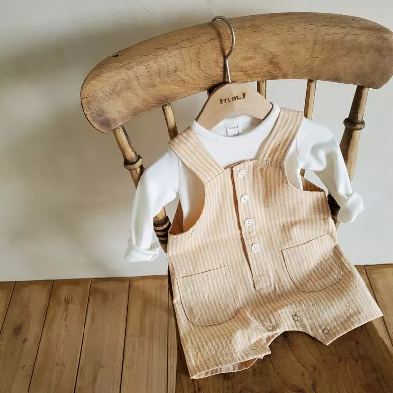 From J - Korean Baby Fashion - #babyfever - Mono Dungarees Bodysuit - 12