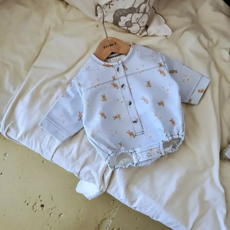 From J - Korean Baby Fashion - #babyfever - Teddy Bear Bodysuit - 9