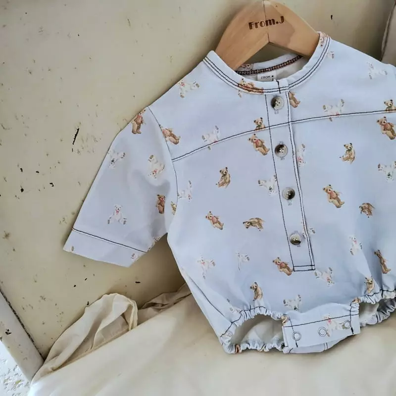From J - Korean Baby Fashion - #babylifestyle - Teddy Bear Bodysuit - 11