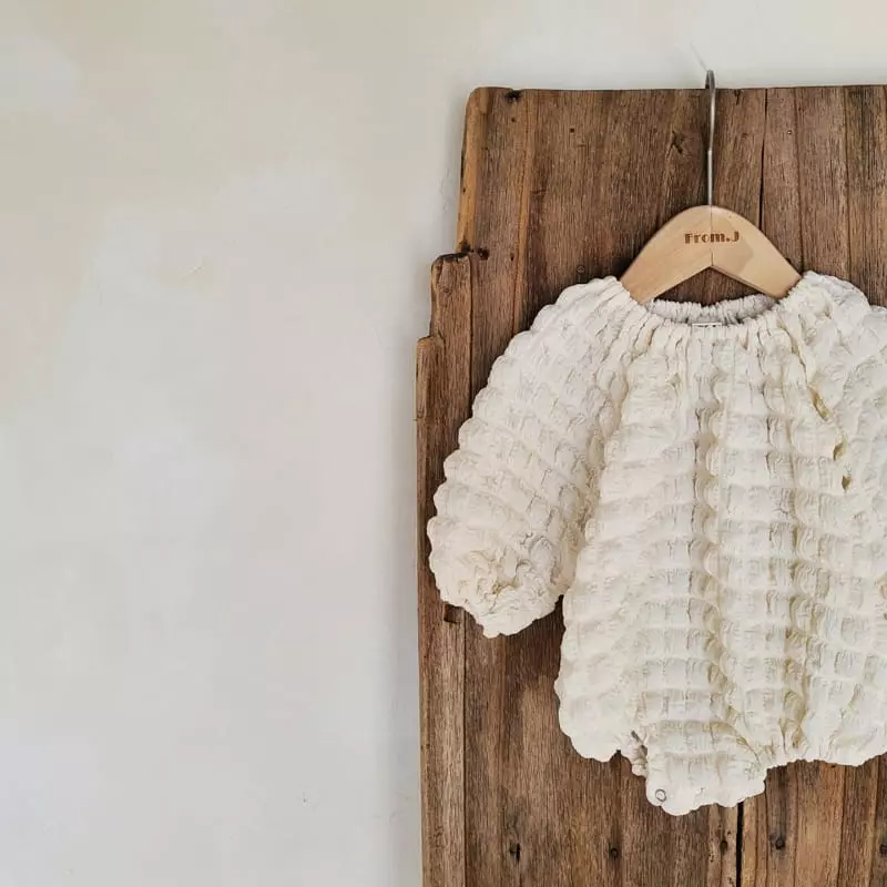 From J - Korean Baby Fashion - #babyootd - Waffle Bodysuit with Bonnet - 10