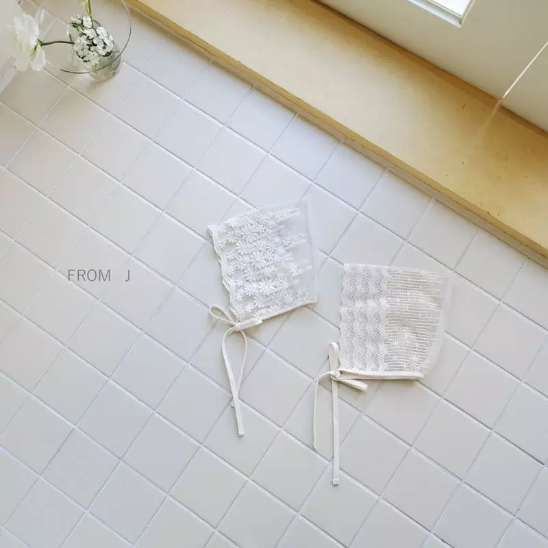 From J - Korean Baby Fashion - #babyootd - Mesh Lace Bonnet - 5